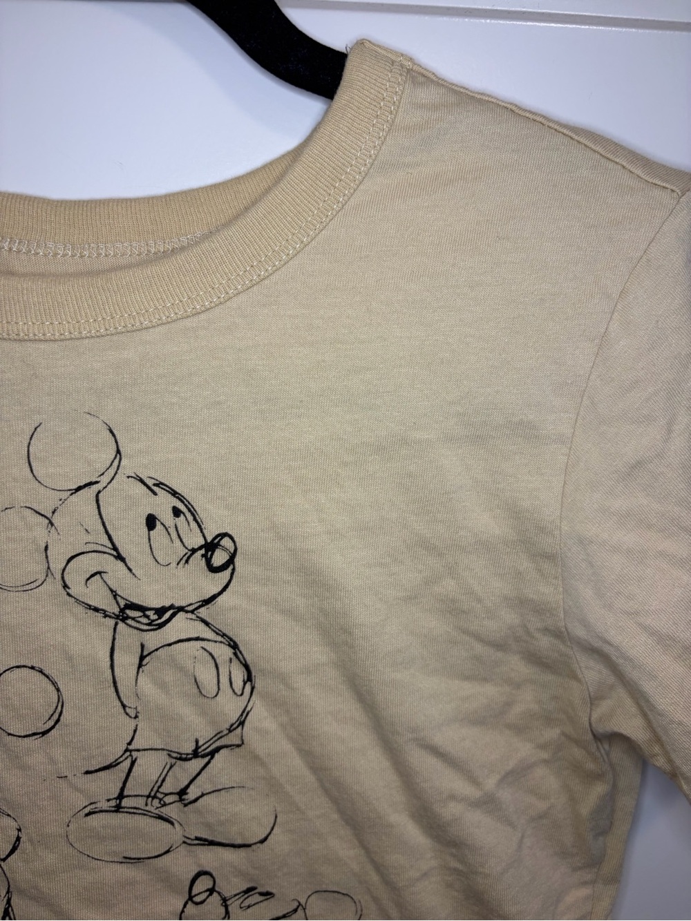 Mickey Mouse Beige Crop Tee - - Picture 2 of 7